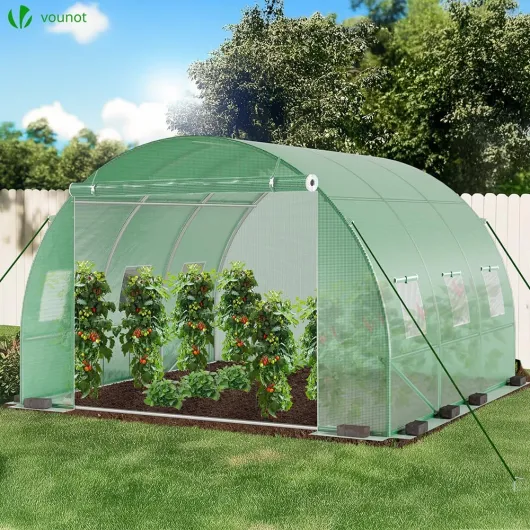 ® Serre de Jardin Tunne 9m2 en Acier galvanisé Serre de Jardin Maraichère Verte Idéale pour Faire Pousser et protéger Vos Plantes en Toutes Saisons 300x300x200cm