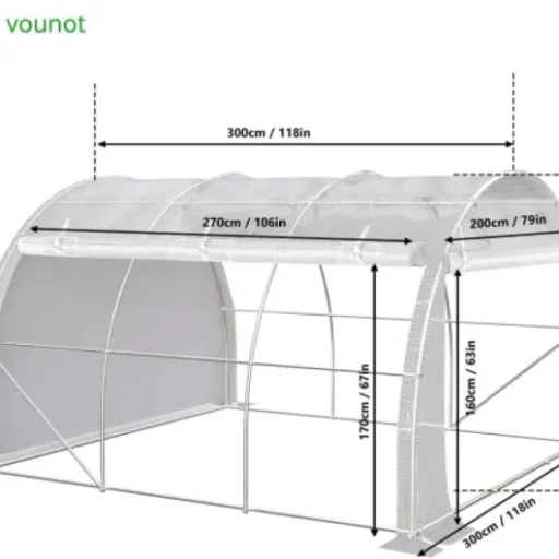 Test VOUNOT Serre Tunnel 3x3m : grande surface pas chère, mais à surveiller dans le temps