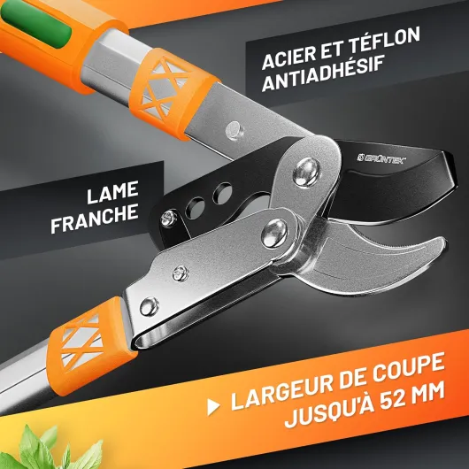 Cisailles Coupe-Branches Ébrancheur Téléscopique XT 940 mm à Lame France 82 mm Téléscopique 940mm Lame franche