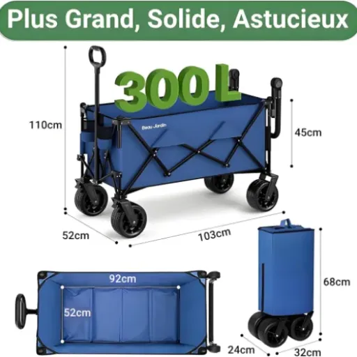 Test BEAU JARDIN Chariot de Jardinage : un gros chariot costaud, pratique mais pas magique sur le sable