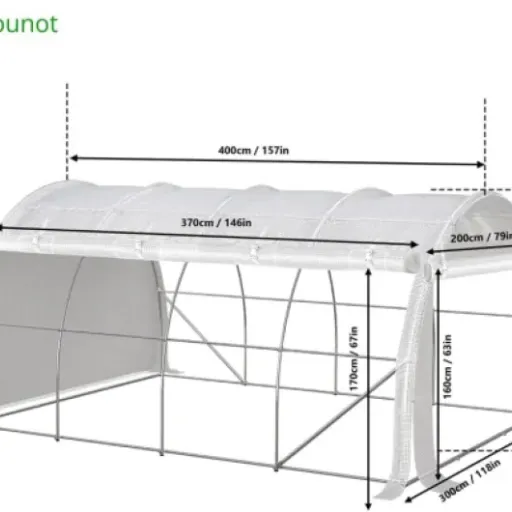 Test VOUNOT Serre Tunnel 3x4m : grande surface pas chère, mais à surveiller dans le temps