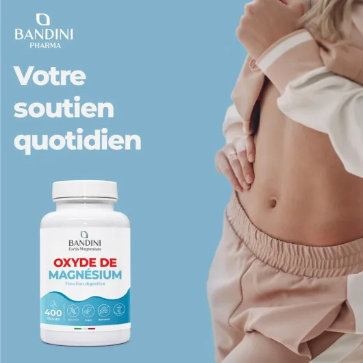 ® Oxyde de magnésium 400 gélules (+1 an), 664 mg (dont 400 mg de magnesium élémentaire) par gélule, Contre la Fatigue, Soutient le Système Digestif, Magnesium à Haut dose, 100% Végétalien