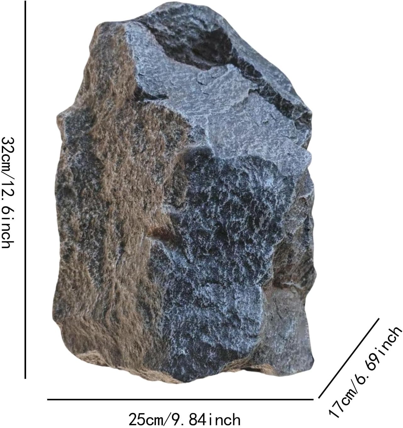 Décoration de Jardin en Fausse Pierre Grise, Faux Rocher Décoration de Jardin, Rock Gray Mountain Décoration, 32x25x17cm