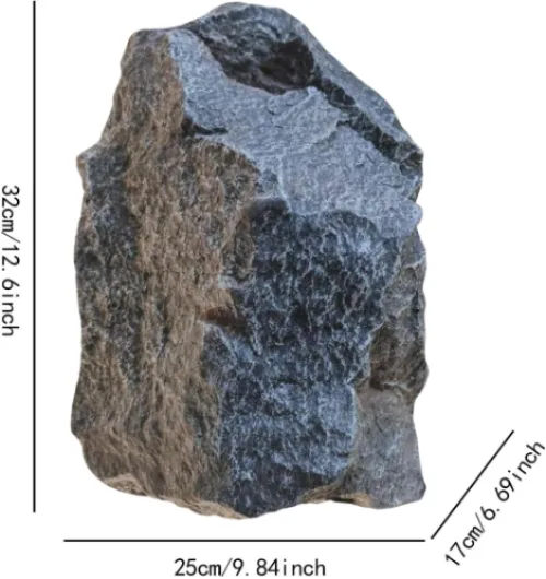 Décoration de Jardin en Fausse Pierre Grise, Faux Rocher Décoration de Jardin, Rock Gray Mountain Décoration, 32x25x17cm