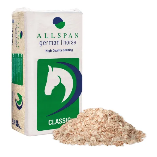 Allspan German Horse Classic - Copeaux de bois, litière pour grands et petits animaux, chevaux - Stall, paddock - Bois - 24 kg Sac / 1 Carton Paligo
