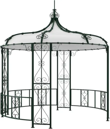 Vente-unique - Kiosque de Jardin en métal façon Fer forgé D300 x H305 cm - Vert - TILCARA