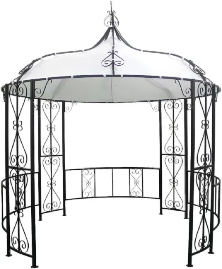 Vente-unique - Kiosque de Jardin en métal façon Fer forgé D300 x H305 cm - Noir - TILCARA