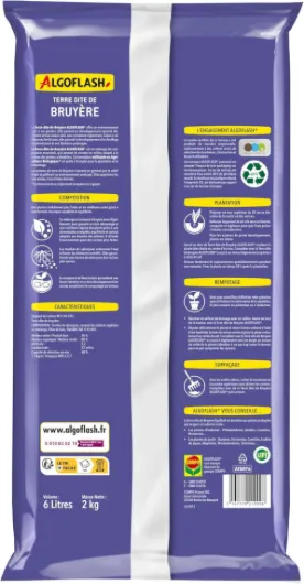 Terre dite de Bruyère, Utilisable en Agriculture Biologique - 6L, Marron