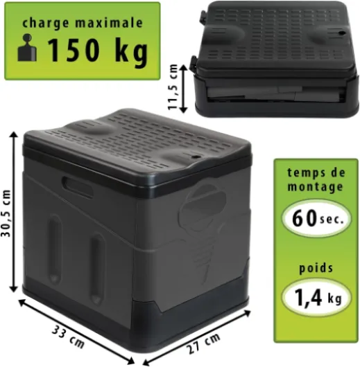 Toilette Portable Camping Max 150 kg Toilettes Mobiles WC Toilettes Pliables Sèches Séparées 12 Sachets Stables gris/noir