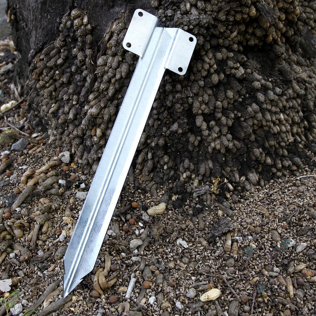 Pack de 10 supports de traverses de chemin de fer de 35 cm pour poteaux en acier galvanisé - Supports de jardin en bois pour jardinières et parterres