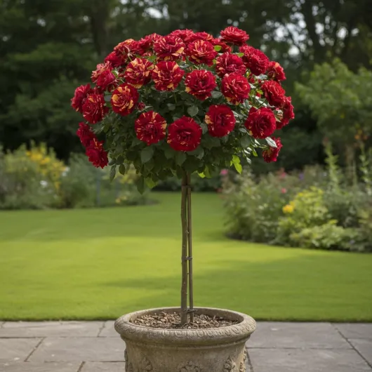 Rosier sur tige - 120 cm de hauteur - Pour pots et pleine terre - Idéal pour Balcon, terrasse, Petit Jardin (Hocus Pokus) 120 cm - Hocus Pokus