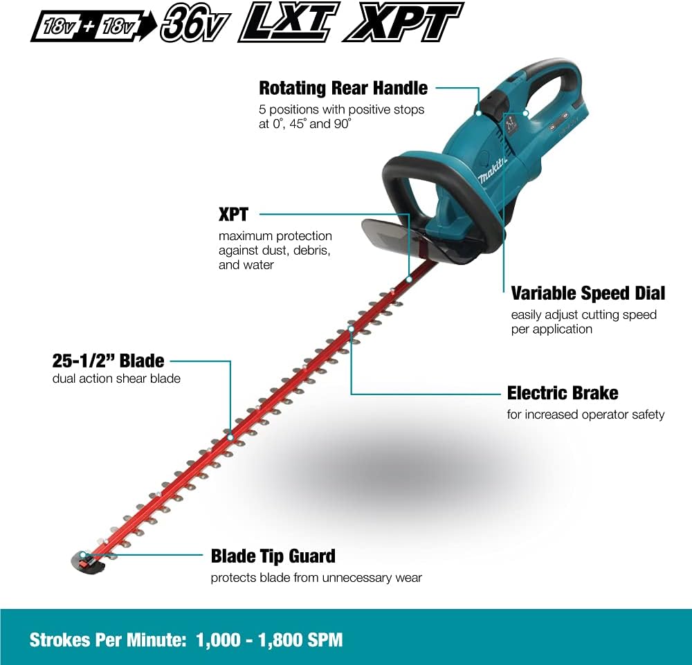 Makita DUH651Z Taille-haie 65 cm 36 V, Alimenté par pile, Vert