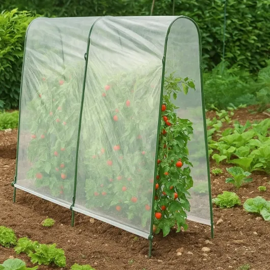 Serre à tomates de Jardin 200x180x120 cm avec bâche renforcée & arceaux Acier – Crée Un microclimat, Protection tomates Contre intempéries, idéale jardinière Tomate