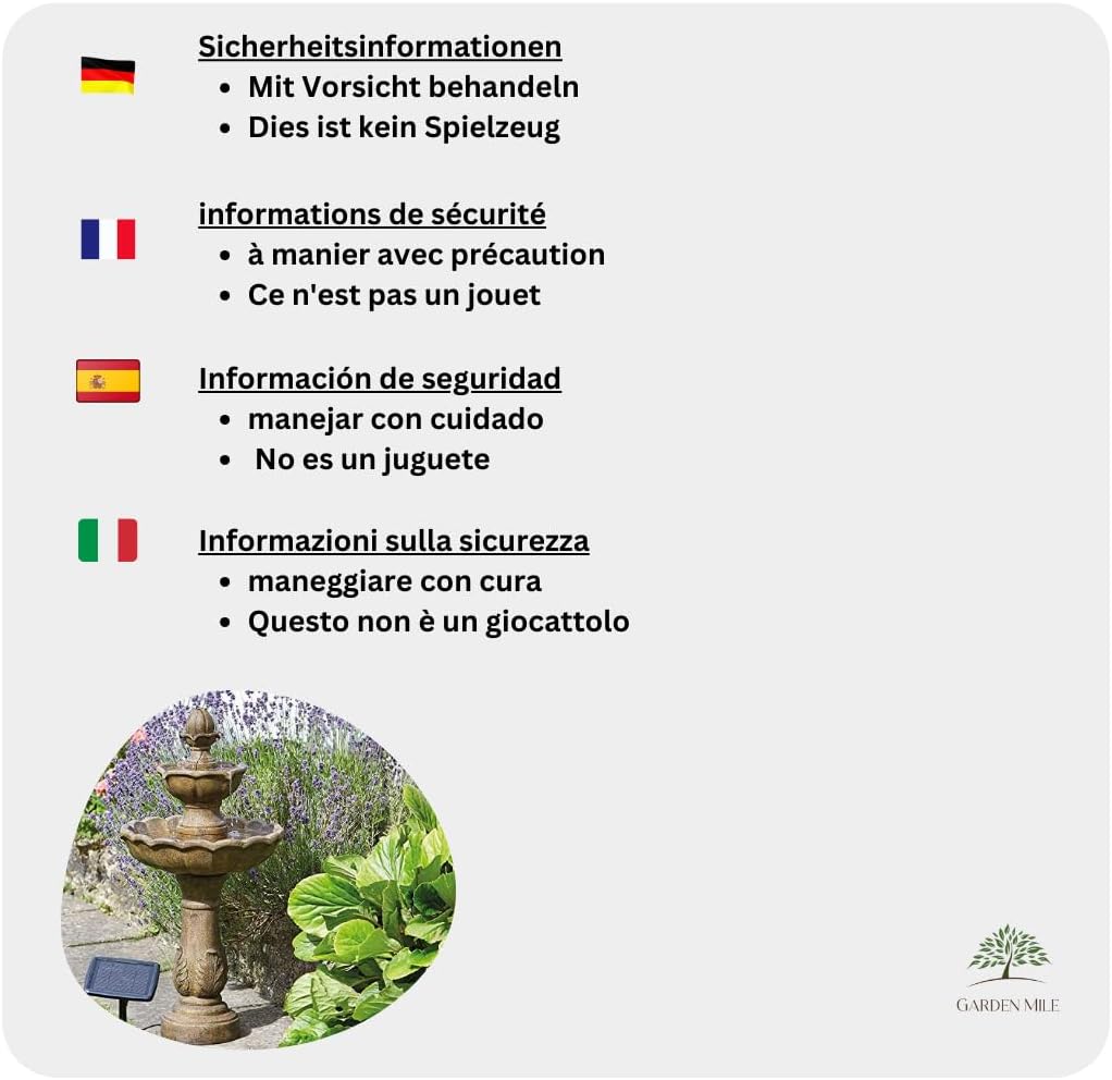 Garden Mile® Fontaine pour jardin à 2 étages en cascade Effet pierre Fontaine Kingsbury