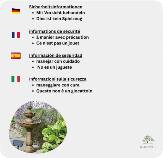 Garden Mile® Fontaine pour jardin à 2 étages en cascade Effet pierre Fontaine Kingsbury