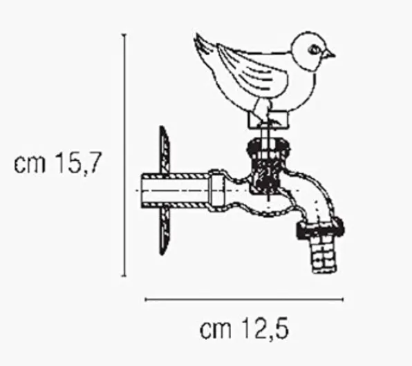 Montserrat Robinet de jardin décoratif 1,2 cm (1/2 ") Colombe avec raccord tuyau