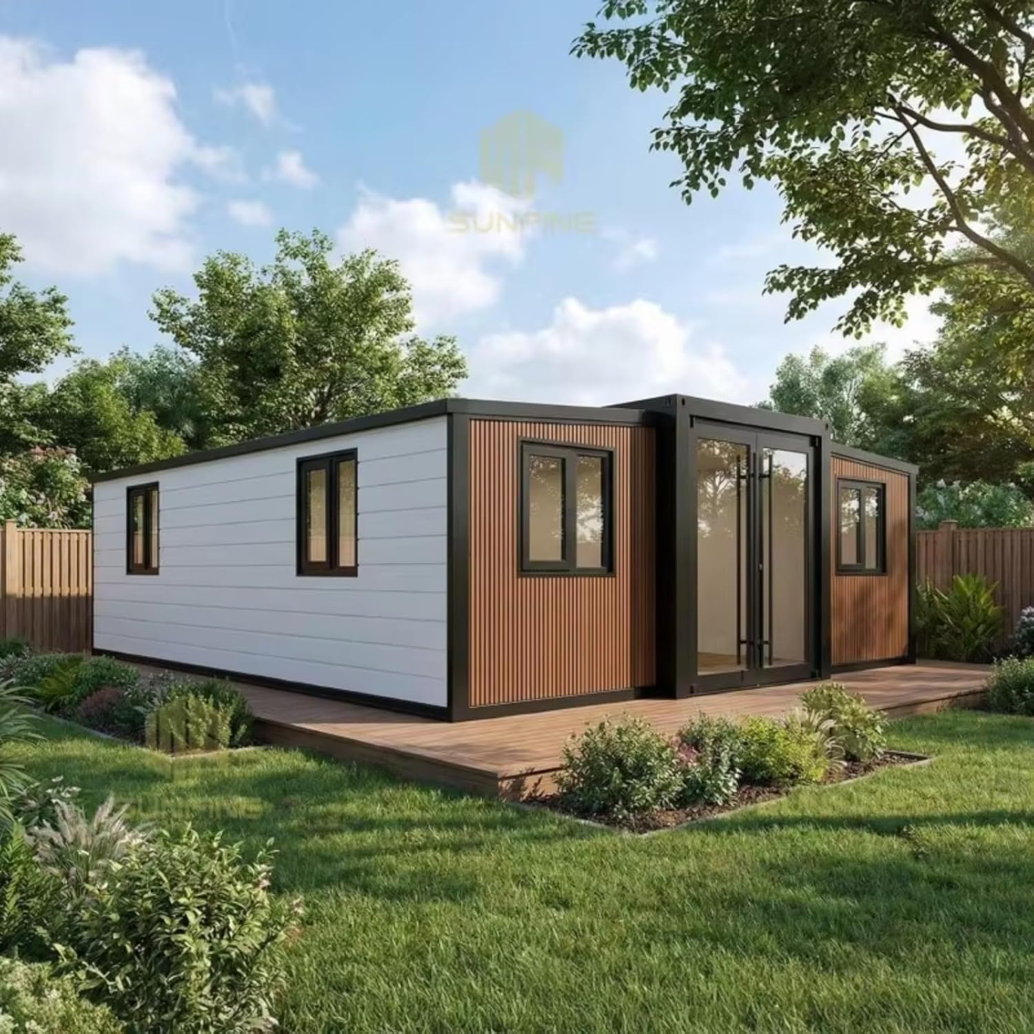 Petites maisons à vivre pour adultes, kit de petite maison pliable avec 2 chambres, 1 cuisine et toilettes, studio de jardin abordable, maison de démarrage pour grand-mère préfabriquée