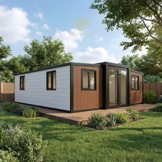 Petites maisons à vivre pour adultes, kit de petite maison pliable avec 2 chambres, 1 cuisine et toilettes, studio de jardin abordable, maison de démarrage pour grand-mère préfabriquée