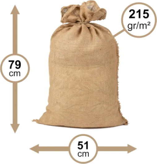 La Cordeline Lot 3 Sacs Pommes de terre Toile Jute 51 x 81 cm, 215 gr/m2, 25kg - ACJN28PA-L3 Naturel Unique