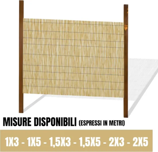 ESTO Canisse En Bambou Naturel Pour Extérieur, Barreau Brise Vue Ombrage De Jardin, Terrasse, Balcon, Tapis De Clôture Décorative En Canne Bambou, Filet Franges Privacy (2 x 5 mètres) 2x5 Metres