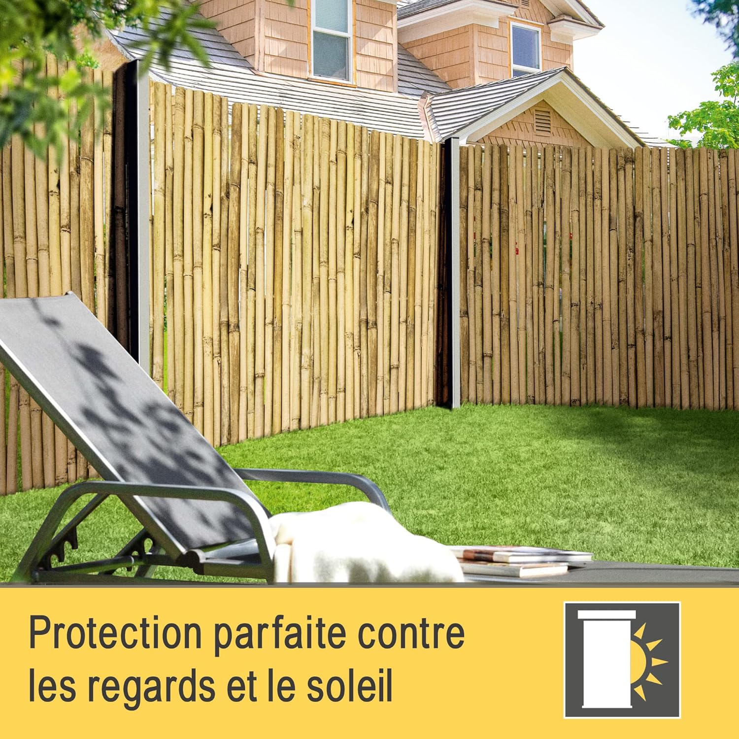 Canisse Bambou SolVision B38 180x250 cm – FSC® Brise Vue Balcon, Jardin, terrasse – Brise Vent - Pare Soleil Naturel, Robuste & Facile à Monter 180x250cm