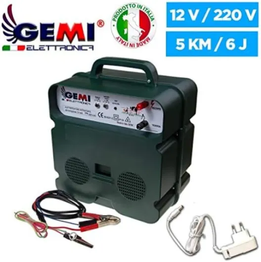 Clôture Électrique Kit Complet: 1 Electrificateur B12 Double Alimentation 12 V / 220 V + 1 Fil 500 MT 4 Mm² + 100 pcs Isolateur pour Piquets en BOIS - Clôture Électrifiée pour Chevaux Sangliers