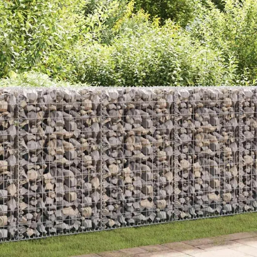 Mur en Gabion avec Couvercles Panier de Gabion Mur de Soutènement Jardin Patio Terrasse Extérieur Acier Galvanisé 300x30x100 cm 300 x 30 x 100 cm