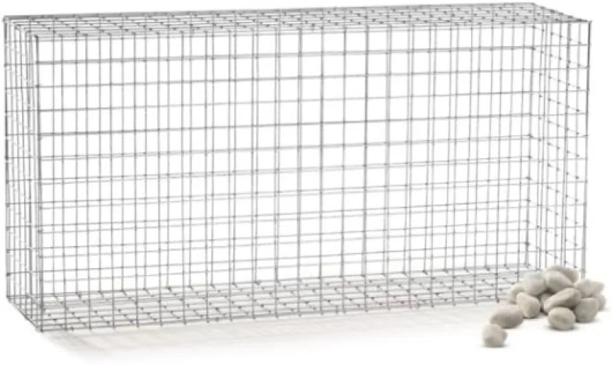 Mur en Gabion Acier galvanisé Cage à Pierres Panier de Gabion de Jardin décoratif tirants et Crampons Inclus L120 x H60 x Pr.30 cm