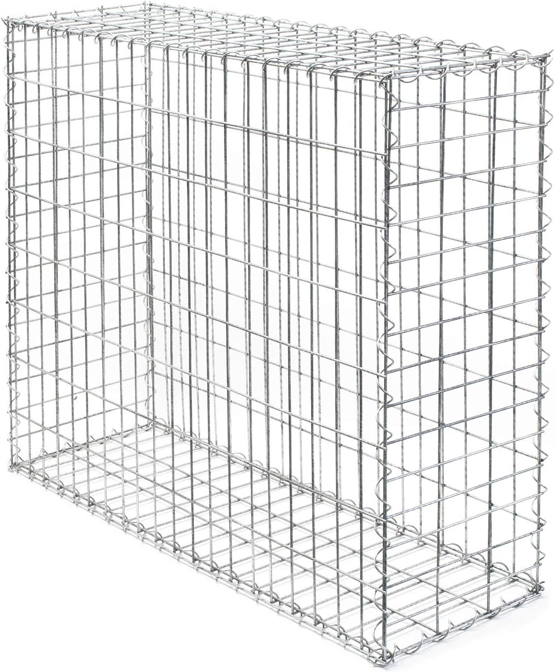 Gabion – 100 x 80 x 30 cm – Largeur maille 5 x 10 cm – Mur Paroi en pierre, Bordure de jardin, Espalier à Grillage métallique, Clôture, Panier – pour Jardinage, Paysagisme