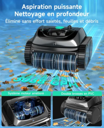 WYBOT C1 Robot Piscine Fond et Parois 150 Min Aspirateur Piscine avec Planification Intelligente des itinéraires, Nettoyage entièrement Automatique du Sol, 150m² Nettoyage Rapide(Vert Noir)