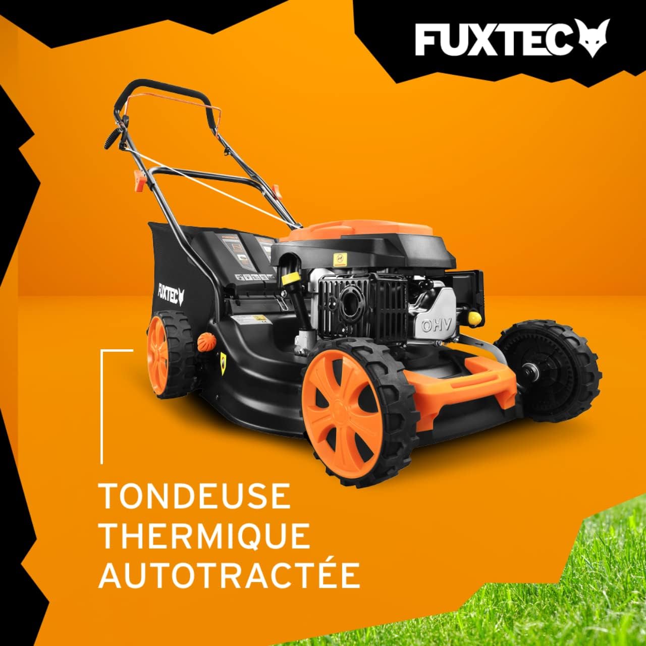 Tondeuse Thermique autotractée FX-RM4646 - Easy Clean 4en1 Traction arrière Mulching Coupe 46cm - capacité de ramassage 50L 4in1 - 46 cm - 46 ccm - Rear Wheel Drive