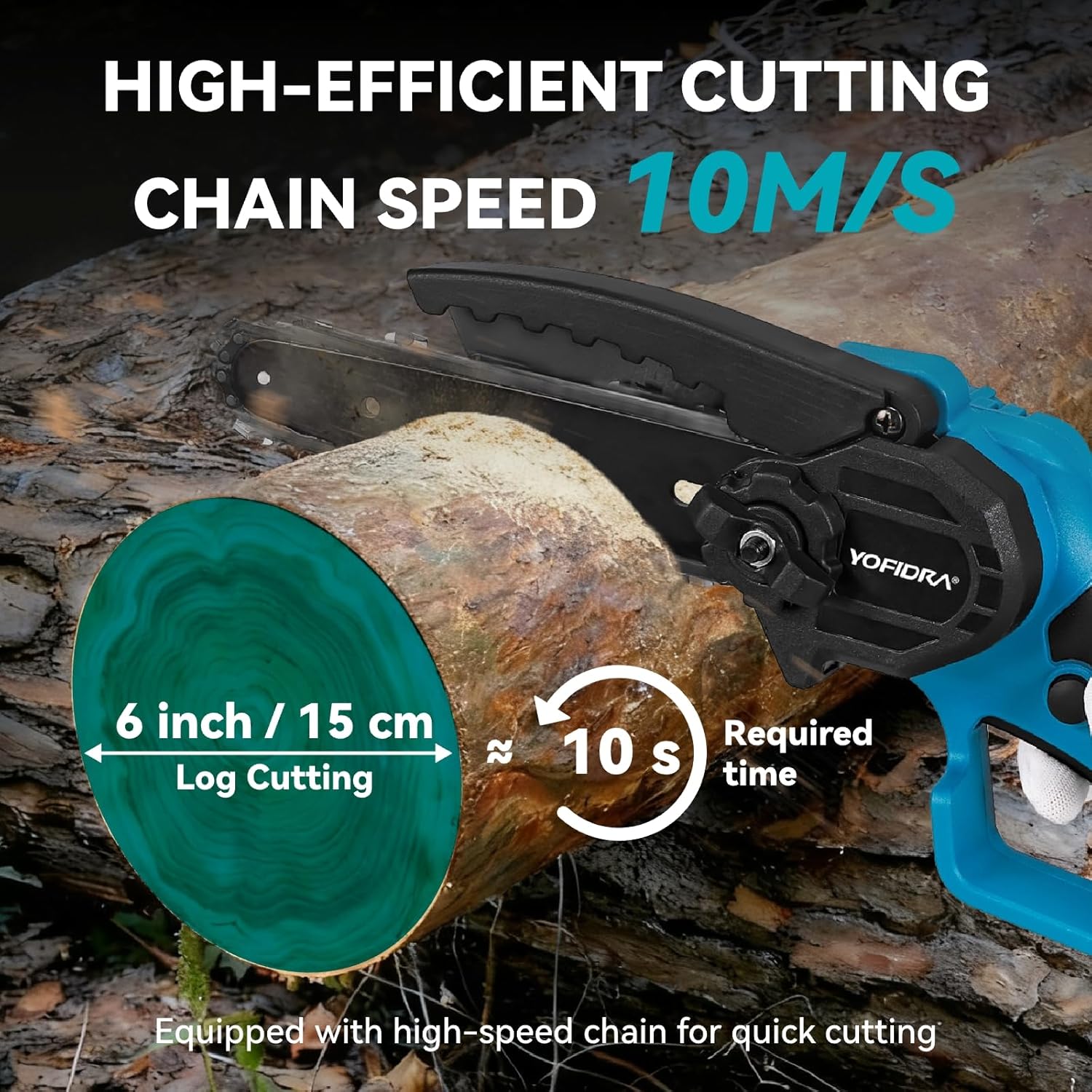4 en 1 Élagueuse sur Perche avec Batterie, Tronçonneuse Télescopique & Sécateur Electrique 30mm, Kit d'outils de Jardin avec 2 Batteries de 3,0 Ah, Perche Télescopique 240cm, Max 4,6 m 240cm Bleu
