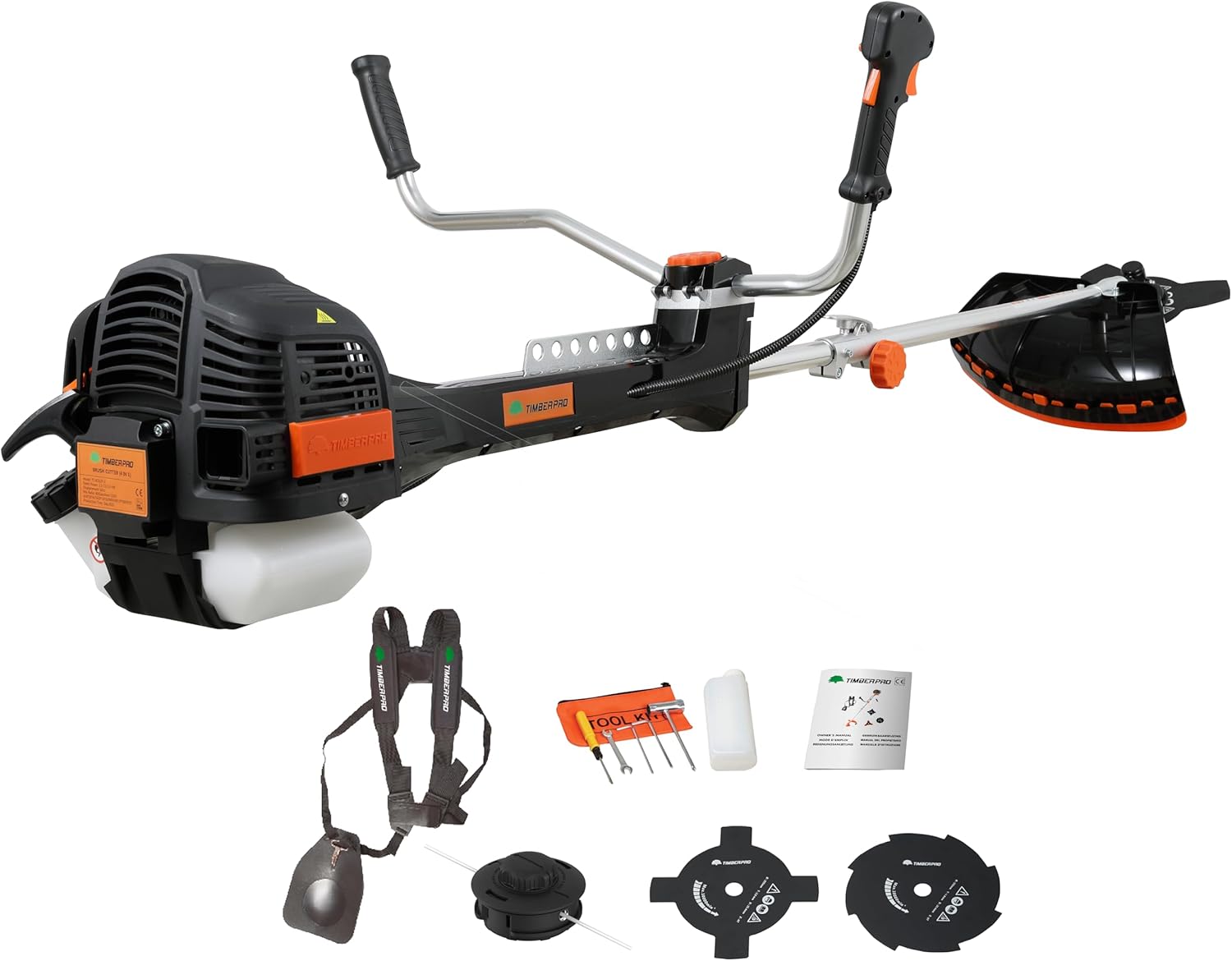 TIMBERPRO - Débroussailleuse Professionnelle 2-en-1 - système Anti-Vibration - Fil et Lame - 62 cm³ - 3,5 CV