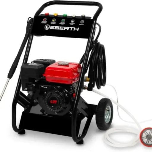 Test EBERTH 210 bars 6,5 CV : le nettoyeur haute pression qui fait le sale boulot sans prise électrique