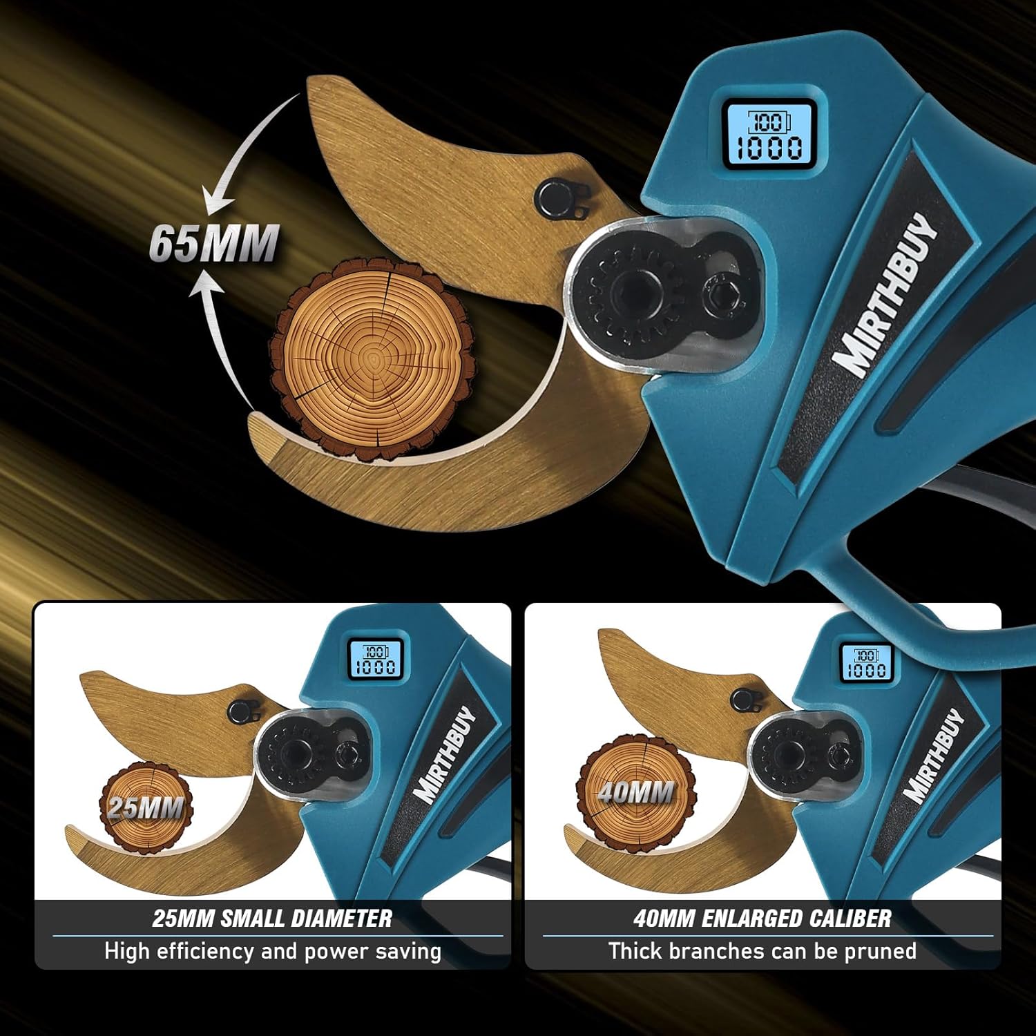 Sécateur Électrique Sans fil, Professionnel Secateur avec LCD affichage, Diamètre de coupe max 65mm, pour tailler les arbres ainsi que les arbres fruitiers, pour Makita 18V (no batterie) Moderne