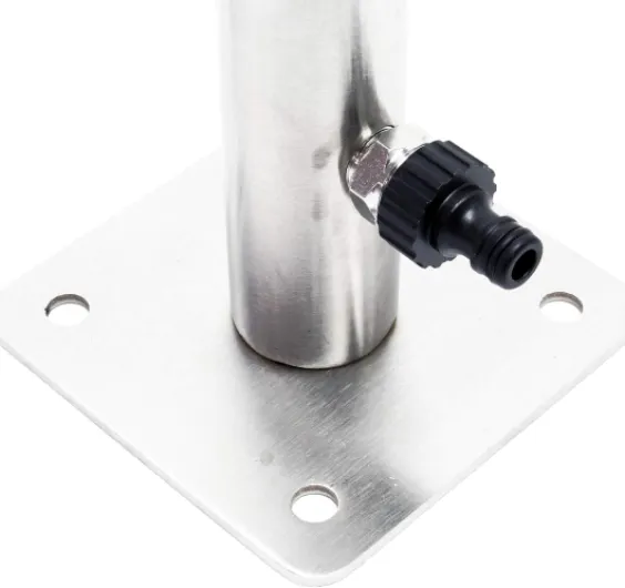 Colonne d’eau - en Acier inoxydable - 95,5 cm - Forme ronde - avec Robinet d’eau & Raccord Résistant aux UV et au Gel - Point d'eau Distributeur extérieur Puits pour Jardin Jardinage Runde, 95.5 cm