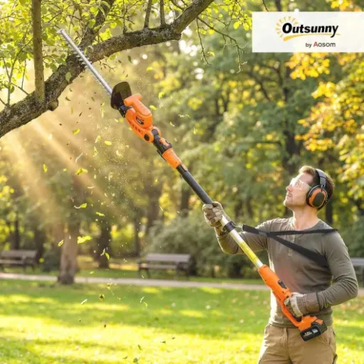 Test Outsunny Taille-Haies Électrique 51 cm : le sans-fil télescopique qui fait le job sans se casser le dos