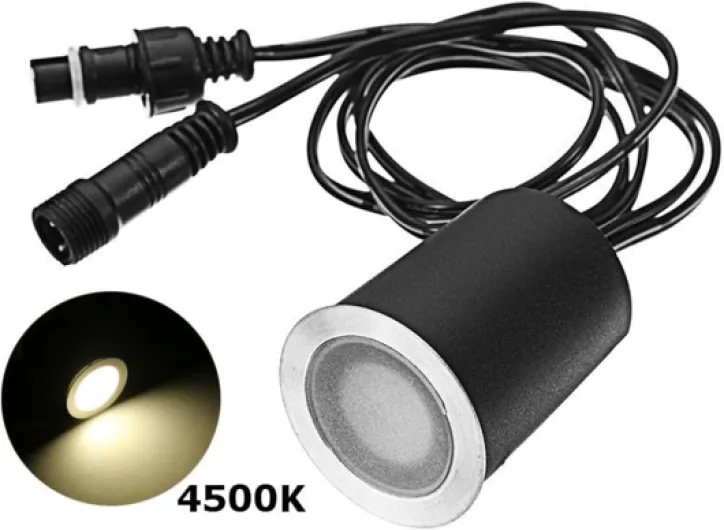 SMY Lot de 16 Spot LED Encastrable Extérieur, IP67 Étanche, Ø 32mm, Spots à Encastrer Extérieur pour Terrasse Bois Piscine Jardin Escaliers Deck en Bois(Avec prise UE) (16 Led Blanc Neutre 4500k)