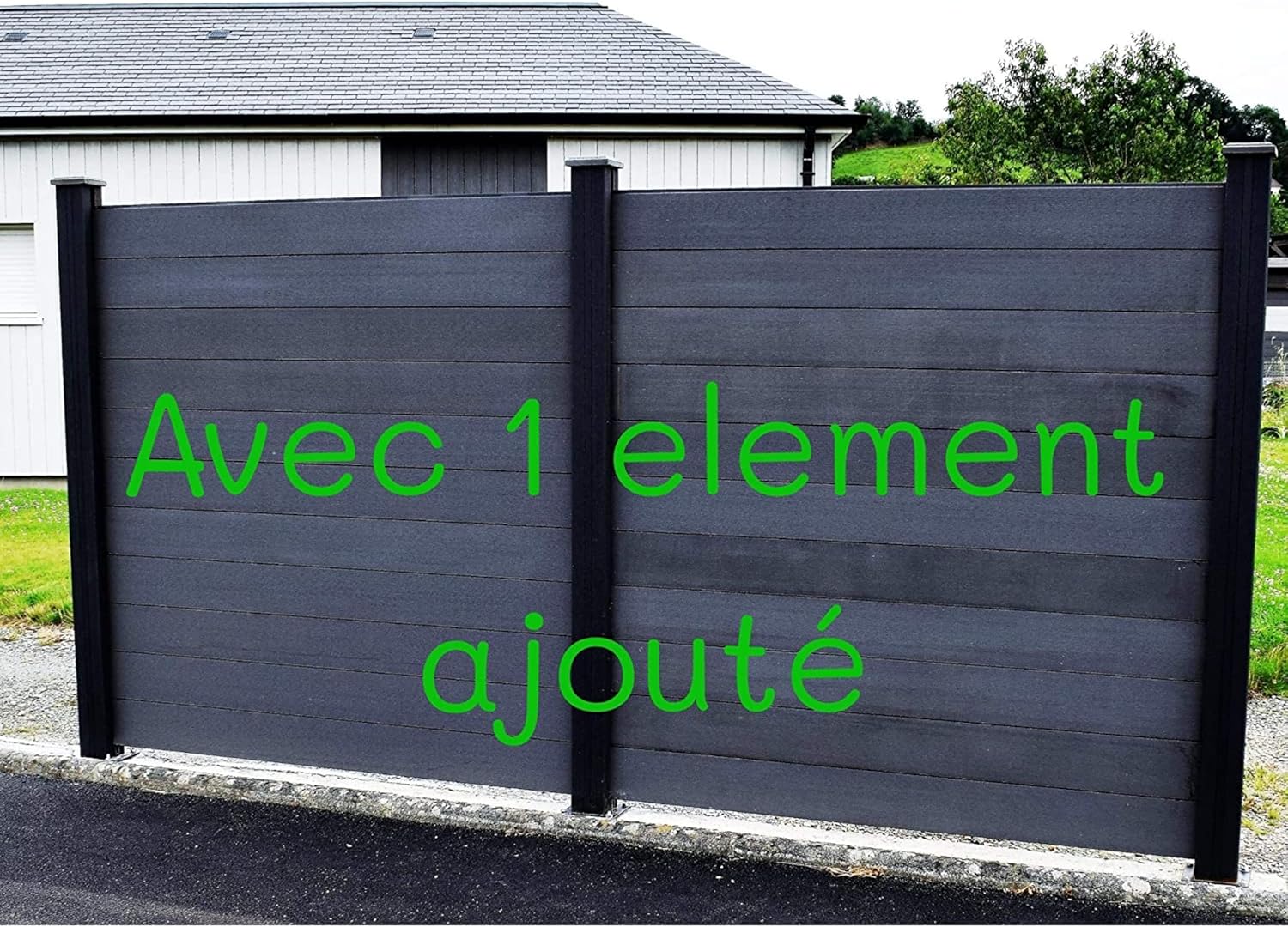 Brise Vent Vue Ou Départ De Cloture De Jardin Palissade Exterieur En Composite Occultant Clostra Formant Un Panneau De 178 Cm De Largeur X 175 Cm De Hauteur Poteaux Noir Lame Grise Anthracite Post001