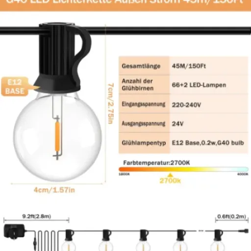 Test Guirlande Lumineuse JEYMORKEY 45m : la grosse guirlande guinguette pas chère qui fait le taf