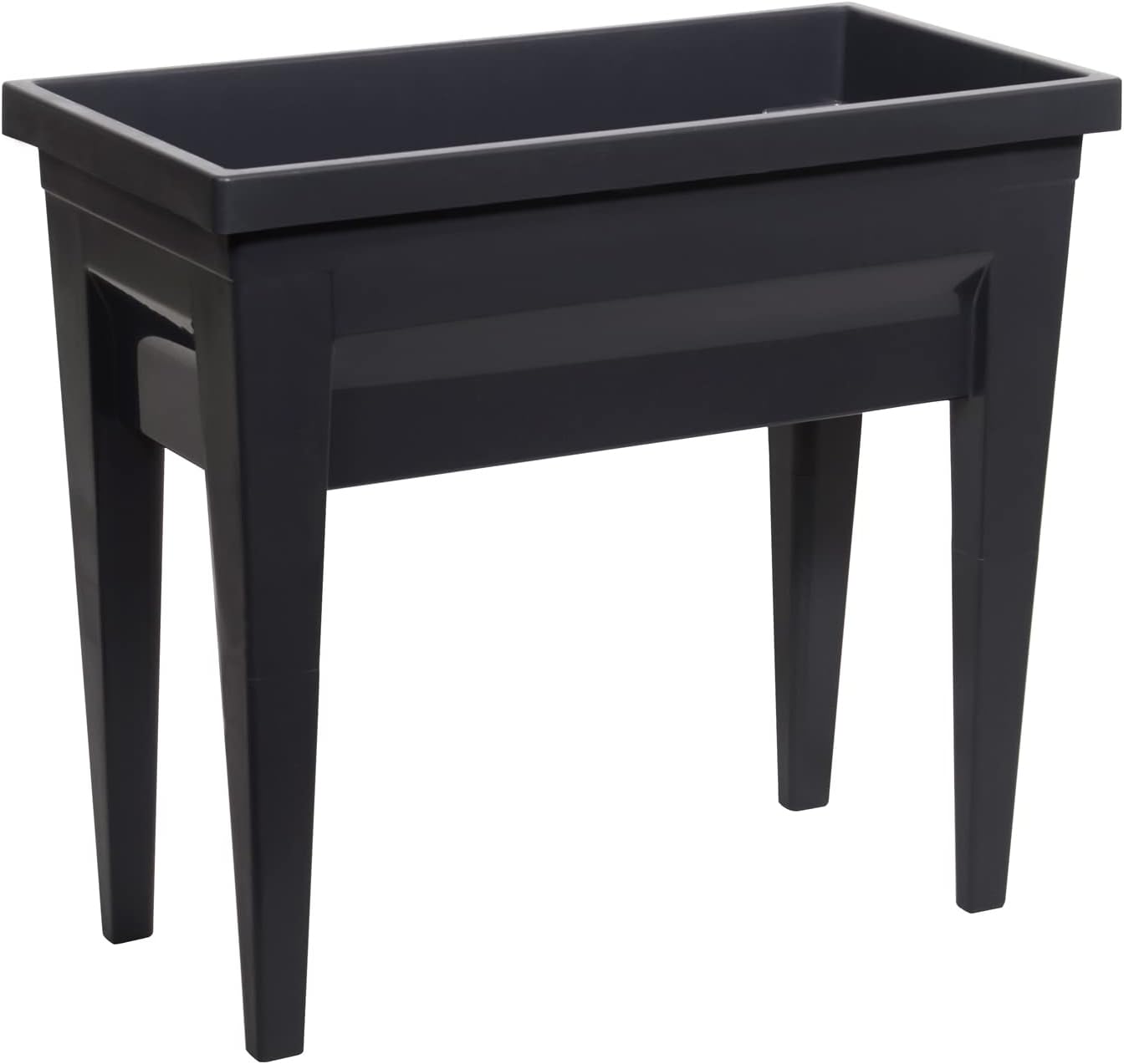 Espace Potager Veg&Table City 57 L - Zone Rétention d'Eau - Pieds avec Bouchon Evacuation - 76 x 38,5 x 68 cm - Gris anthracite