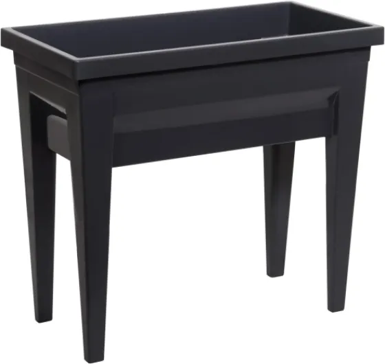 Espace Potager Veg&Table City 57 L - Zone Rétention d'Eau - Pieds avec Bouchon Evacuation - 76 x 38,5 x 68 cm - Gris anthracite