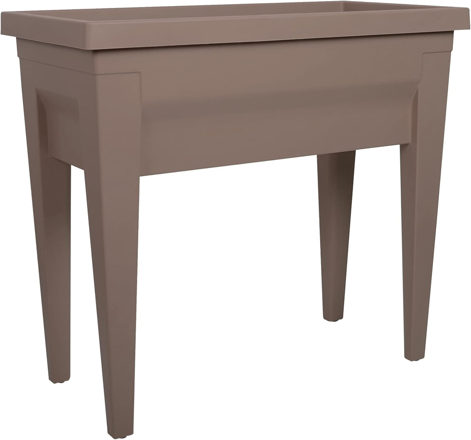 Espace Potager Veg&Table City 57 L - Zone Rétention d'Eau - Pieds avec Bouchon Evacuation - 76 x 38,5 x 68 cm - Taupe