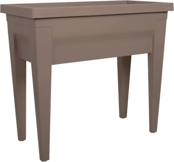 Espace Potager Veg&Table City 57 L - Zone Rétention d'Eau - Pieds avec Bouchon Evacuation - 76 x 38,5 x 68 cm - Taupe