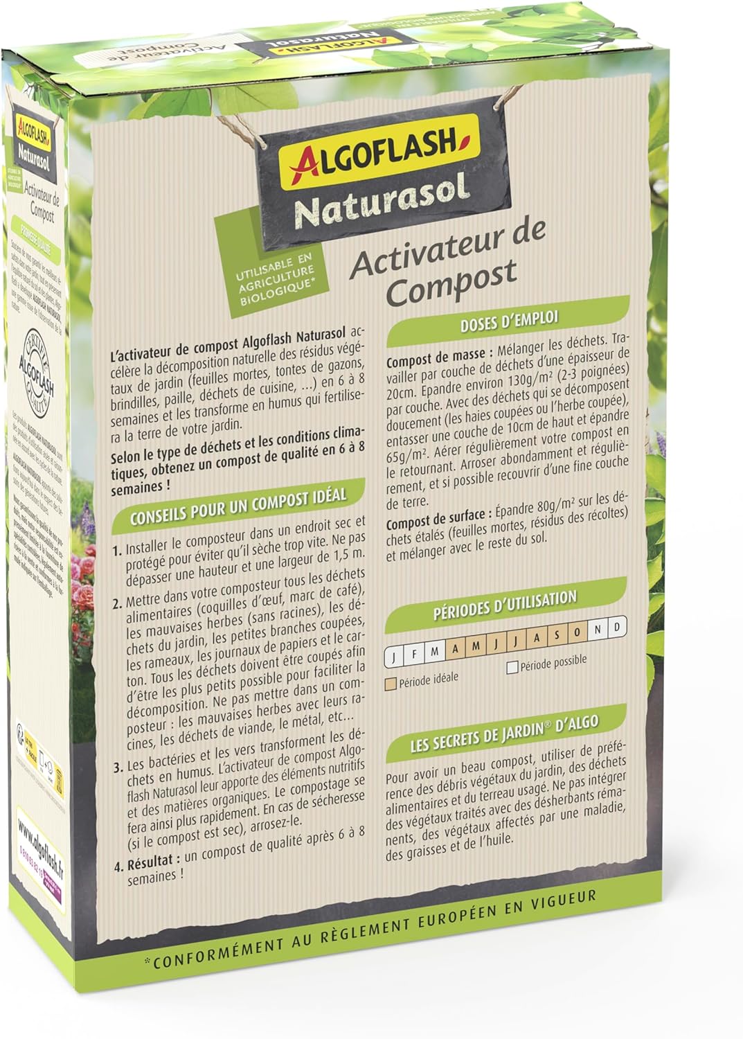 NATURALSOL Activateur de Compost, Jusqu'à 2,7 m³, 1,8 kg, UAB, ACTIBIO18N