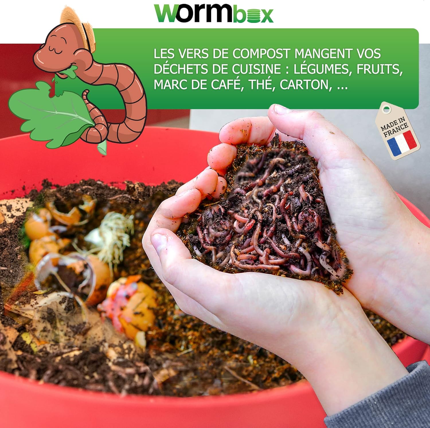 Lombricomposteur 3 Plateaux Noir - 48 litres - Compostez Vos déchets organiques, Les vers de Terre/lombrics produisent du lombricompost
