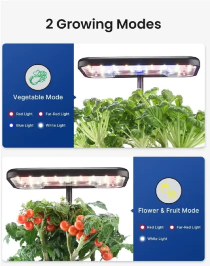 IDOO 8 Pods Potager Interieur, Jardin D'herbes Hydroponique, Jardinière Intelligente avec Minuterie Automatique, Kit de Jardin D'herbes D'intérieur à réglable en Hauteur 8 pods Noir