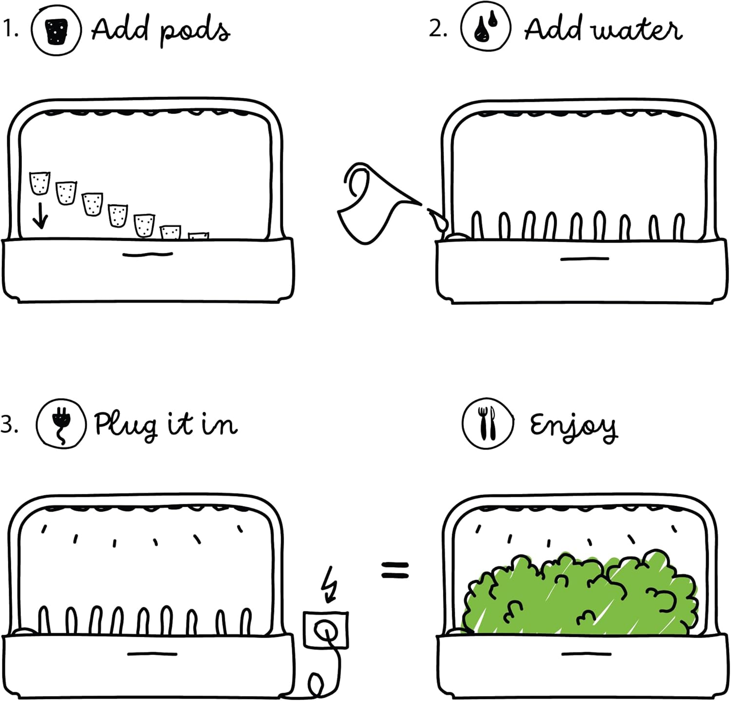 Click & Grow Smart Garden: Potager Intérieur Connecté Avec 9 Capsules Prêtes à Pousser, Éclairage et Arrosage Automatiques, Plus Facile que la Culture Hydroponique, Blanc
