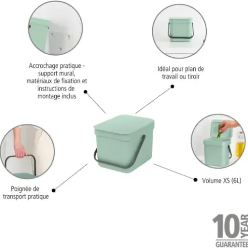 Test Brabantia Sort & Go 6L : la petite poubelle de plan de travail qui simplifie le compost
