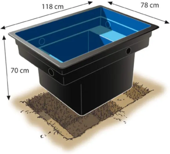 Ubbink Bassin préformé Quadra 520 L / 1500 L, Capacité 520 L